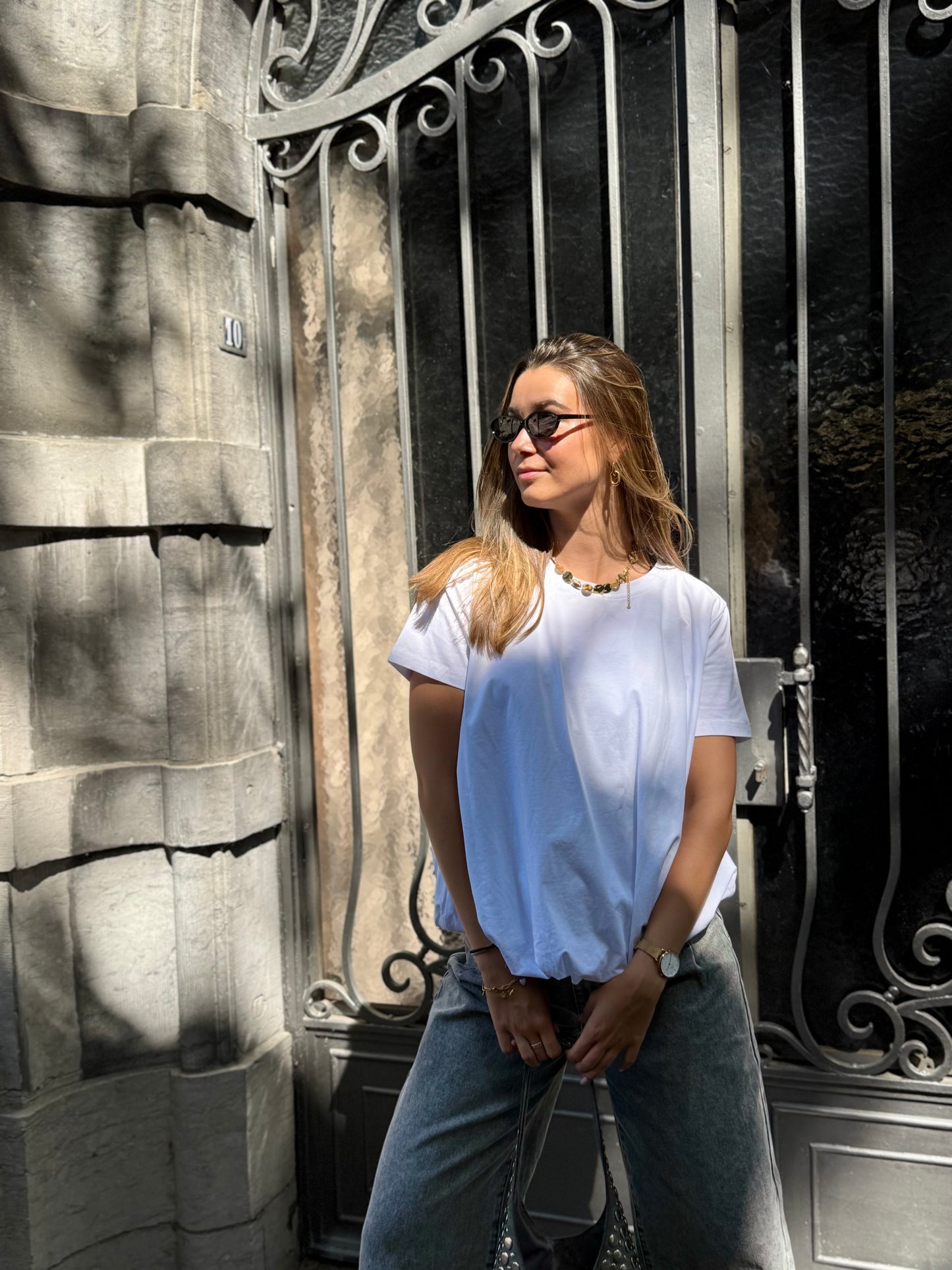 T-shirt ballon Martine (blanc)