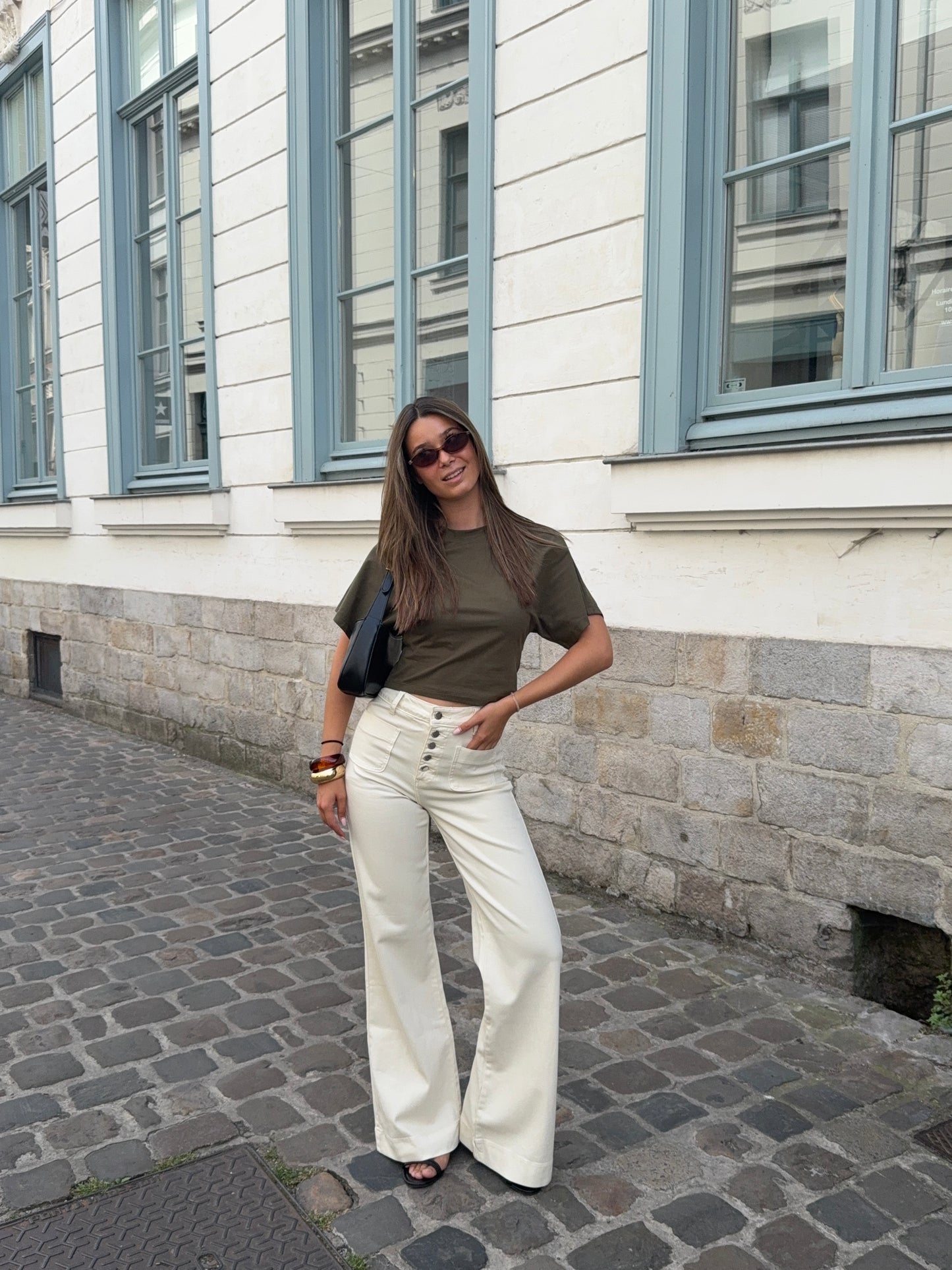 T-shirt cintré kaki