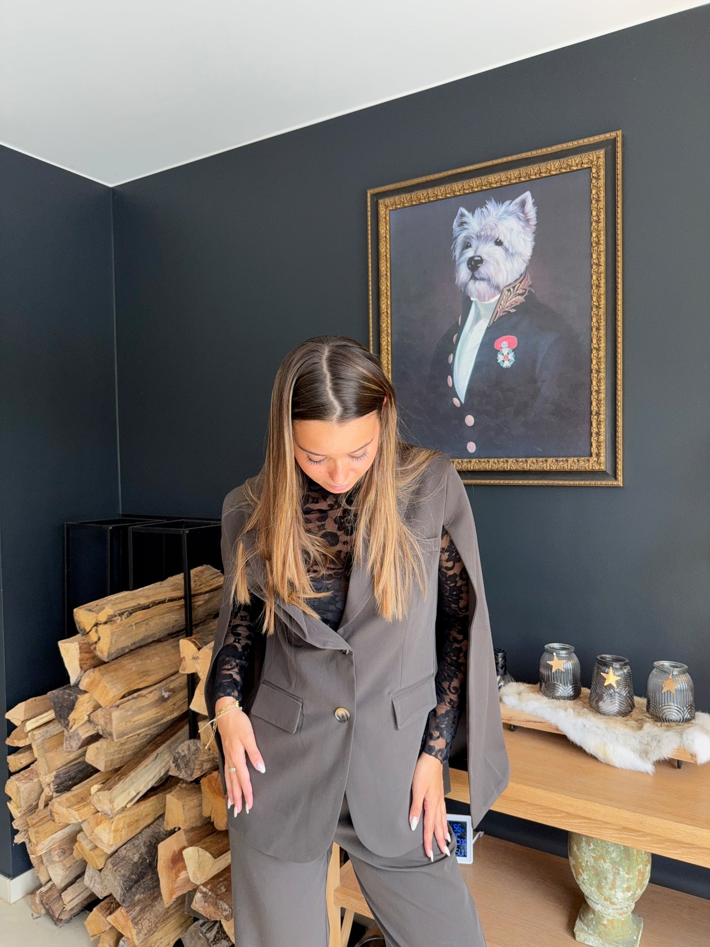 Blazer cape Victoire (taupe)