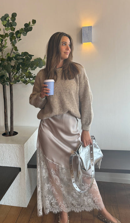 Jupe en dentelle Louna (beige)