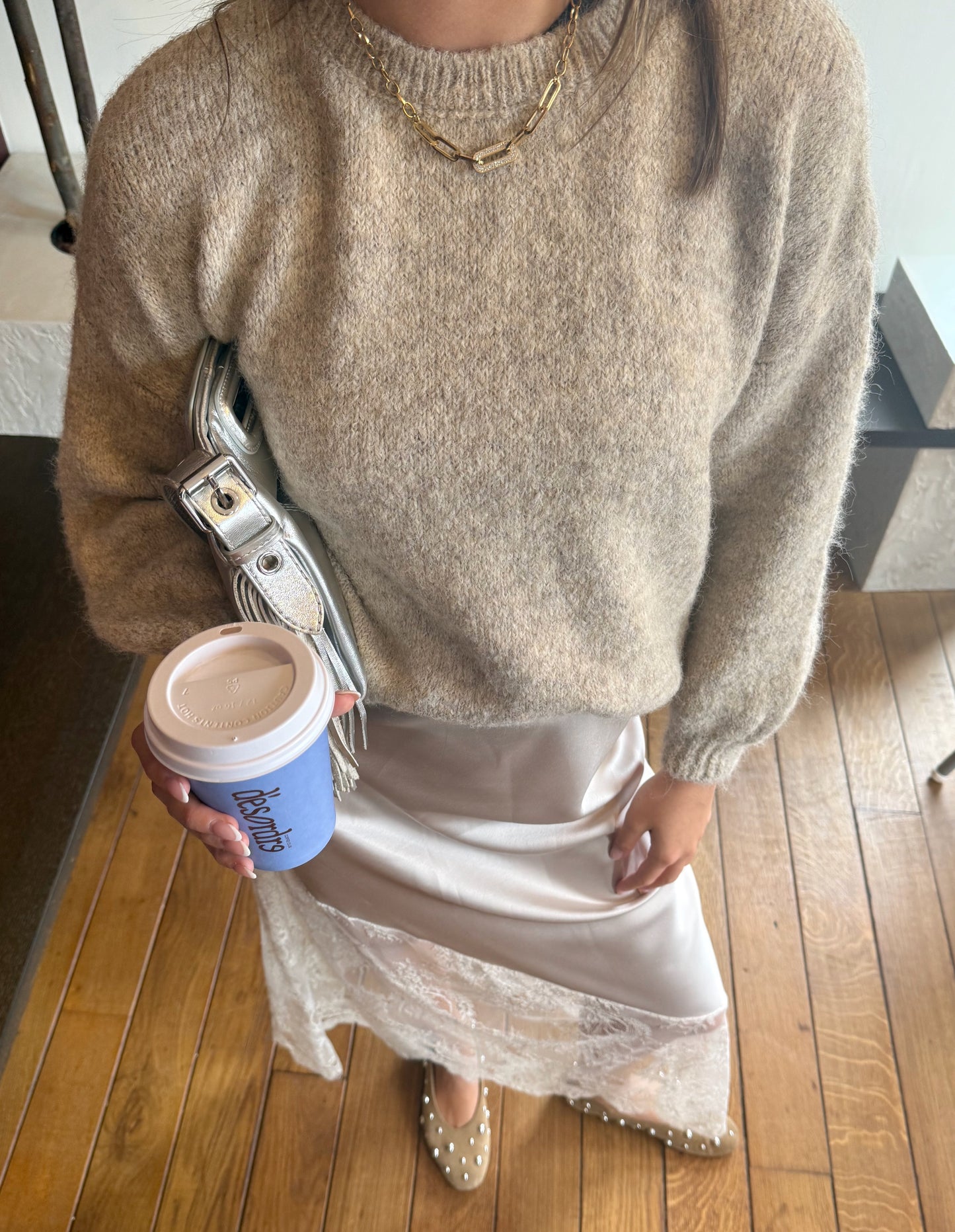 Jupe en dentelle Louna (beige)