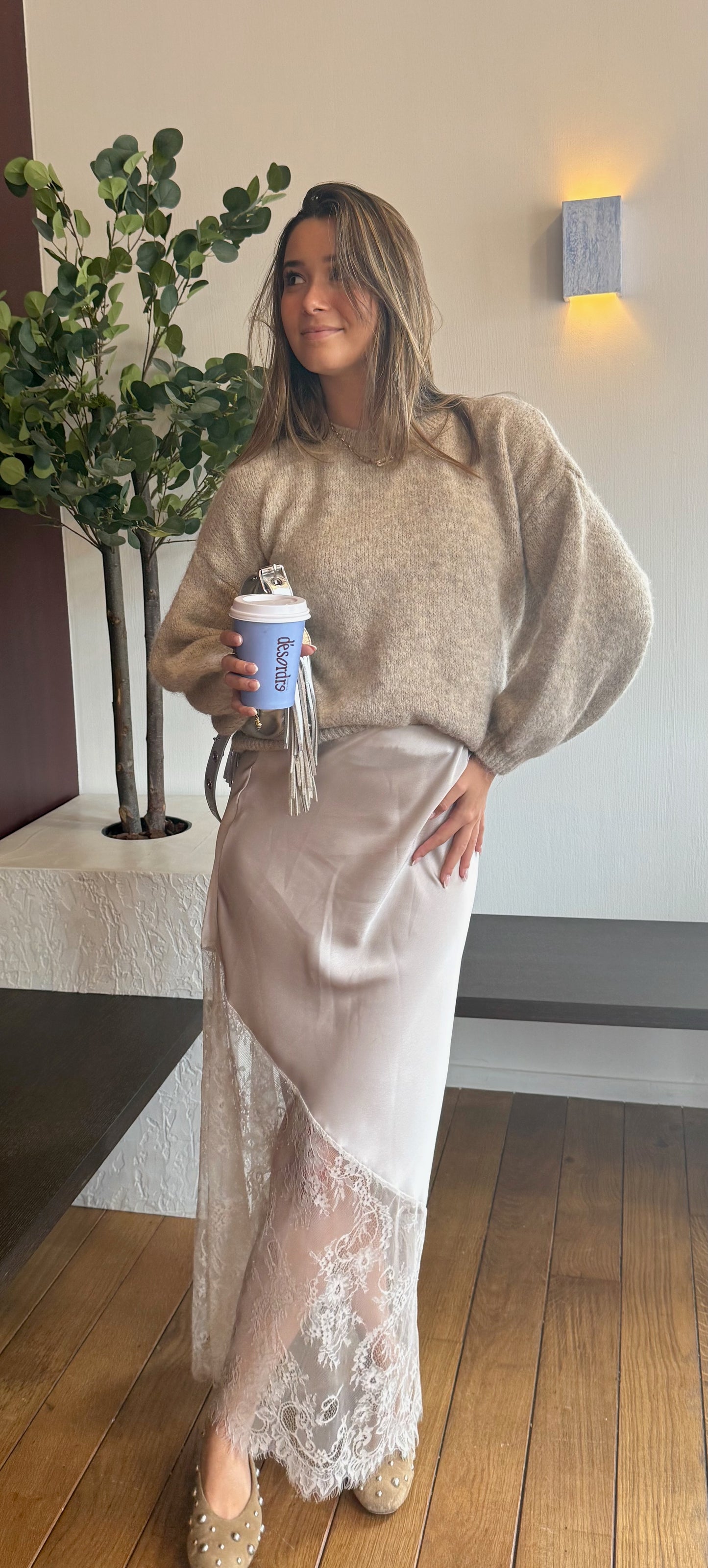 Jupe en dentelle Louna (beige)