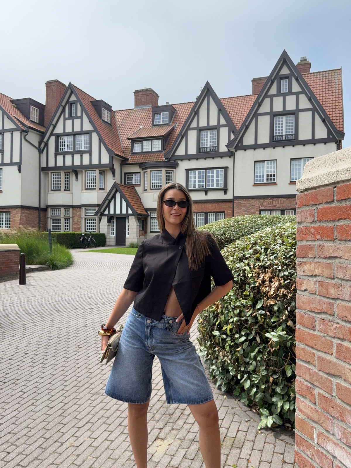 Bermuda croisé en jeans
