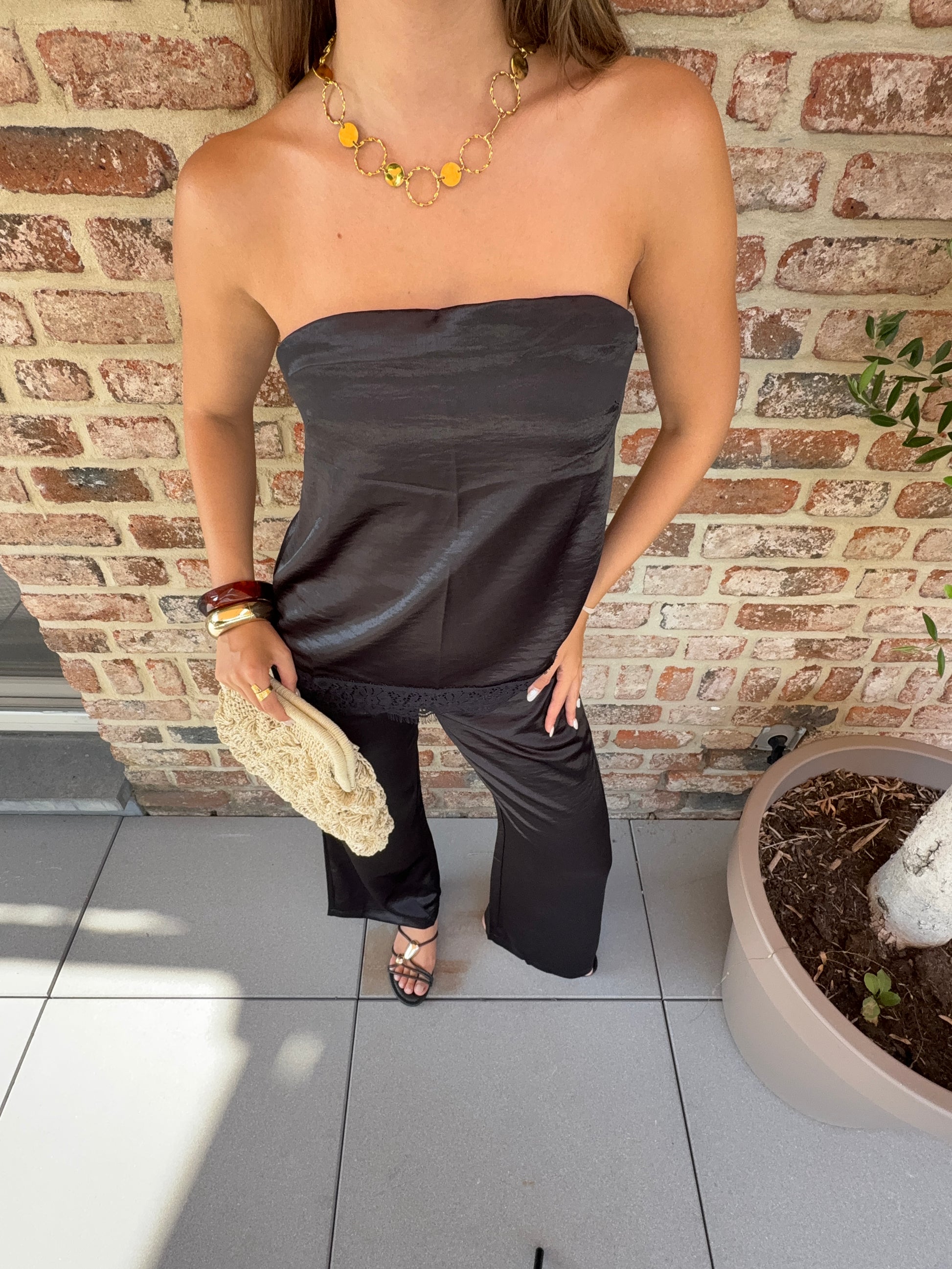 Ensemble bustier en satin
