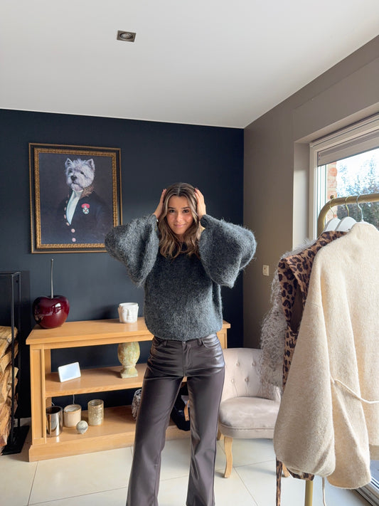 Pull gris bouffant Soline