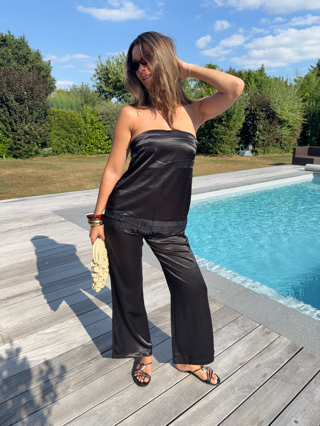 Ensemble bustier en satin