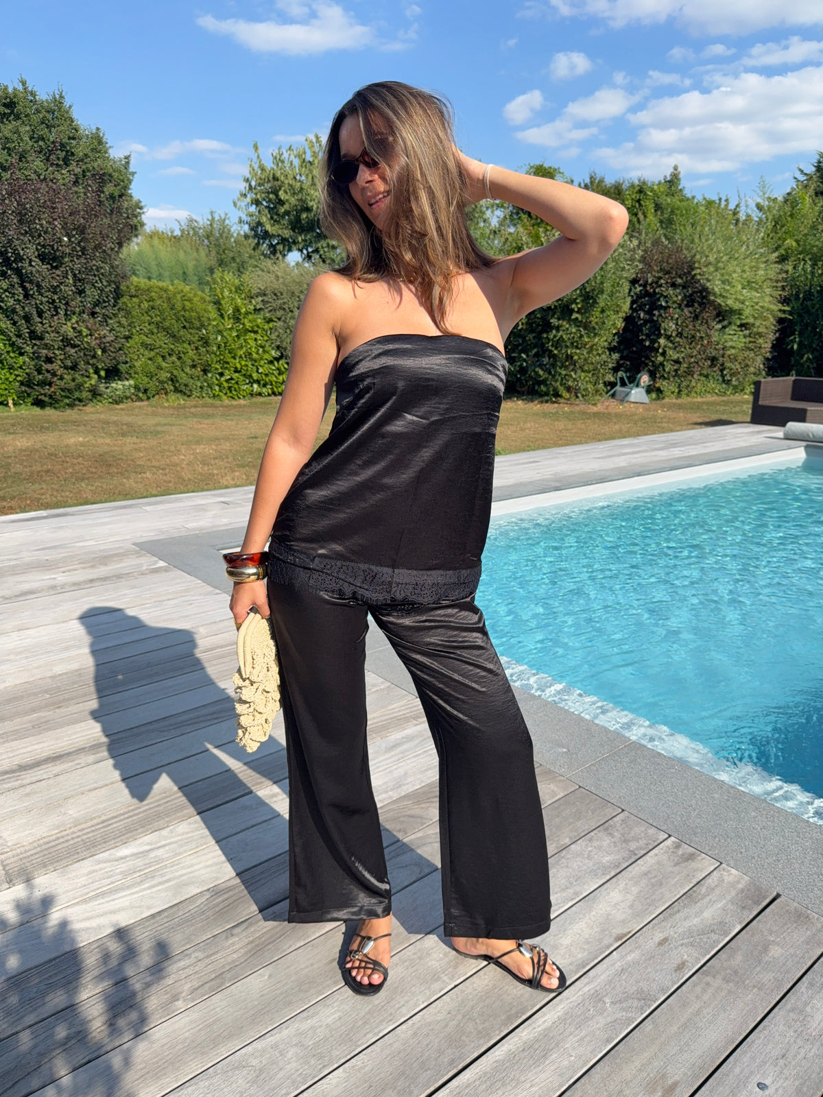 Ensemble bustier en satin