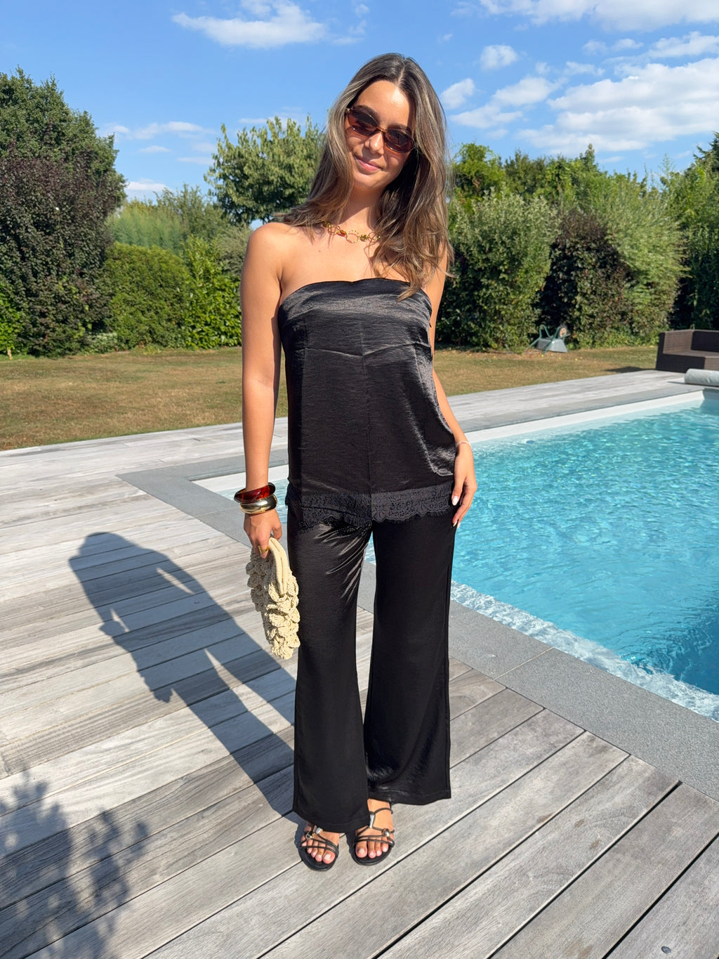 Ensemble bustier en satin