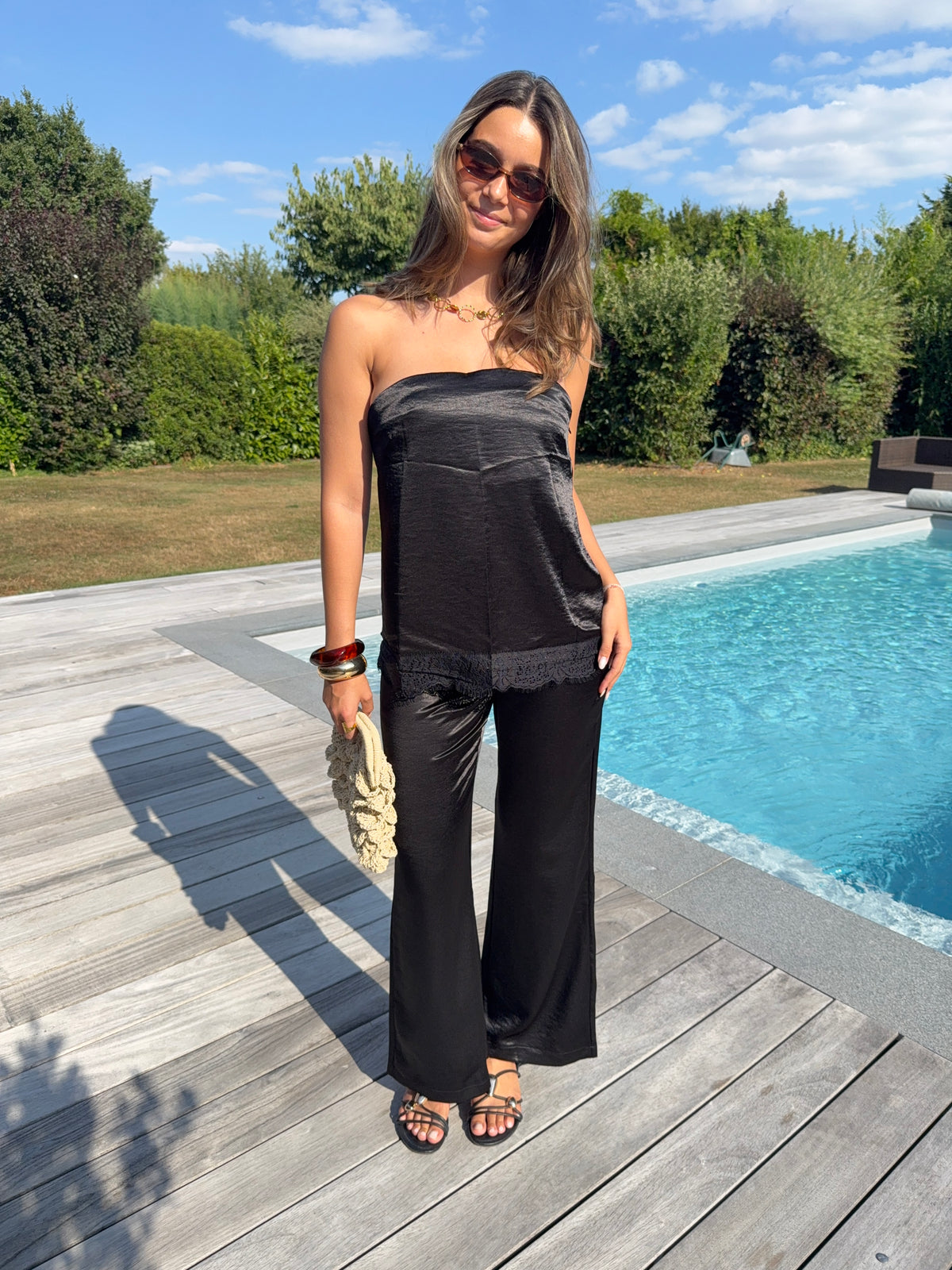 Ensemble bustier en satin