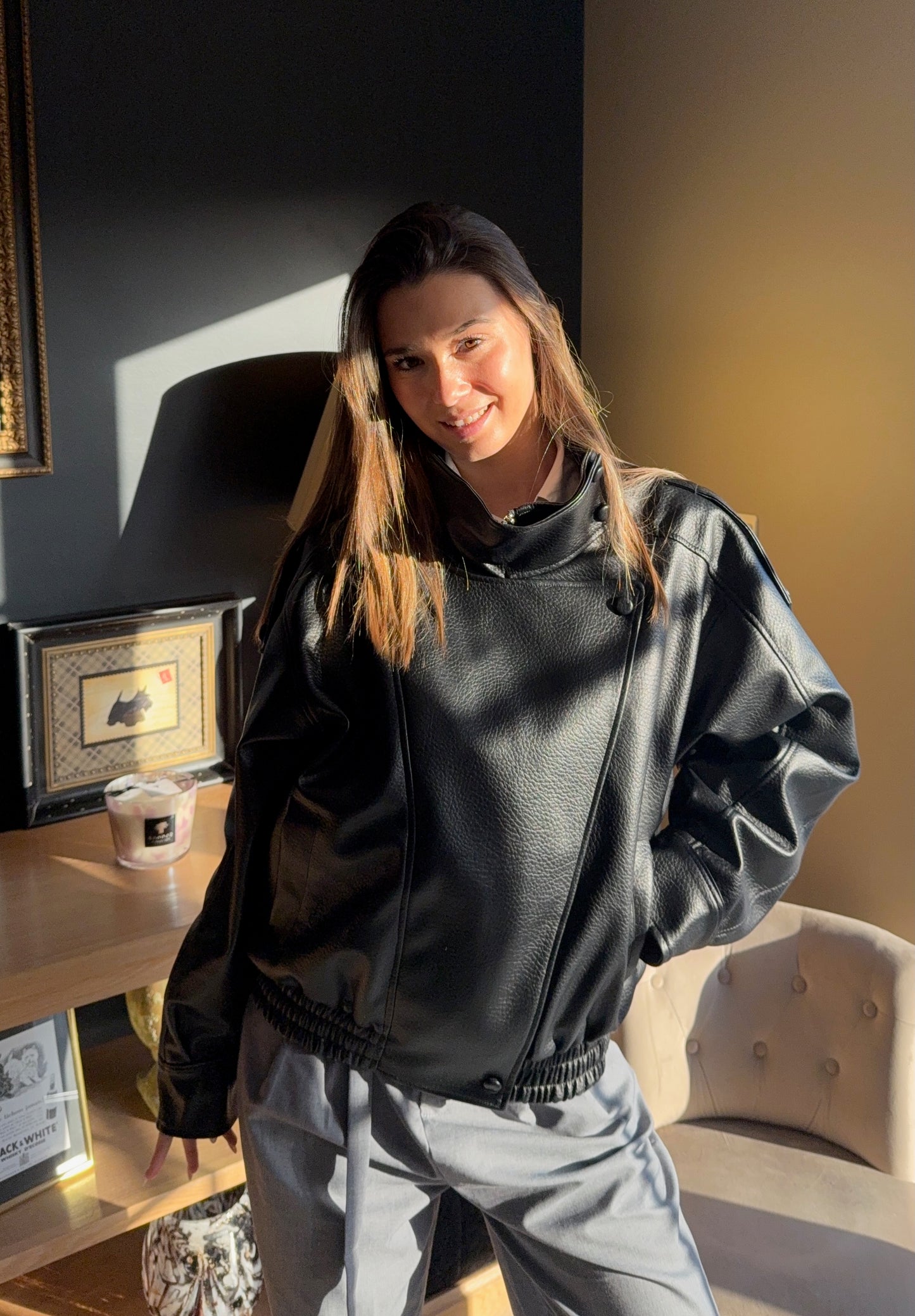 Veste en simili cuir Apo