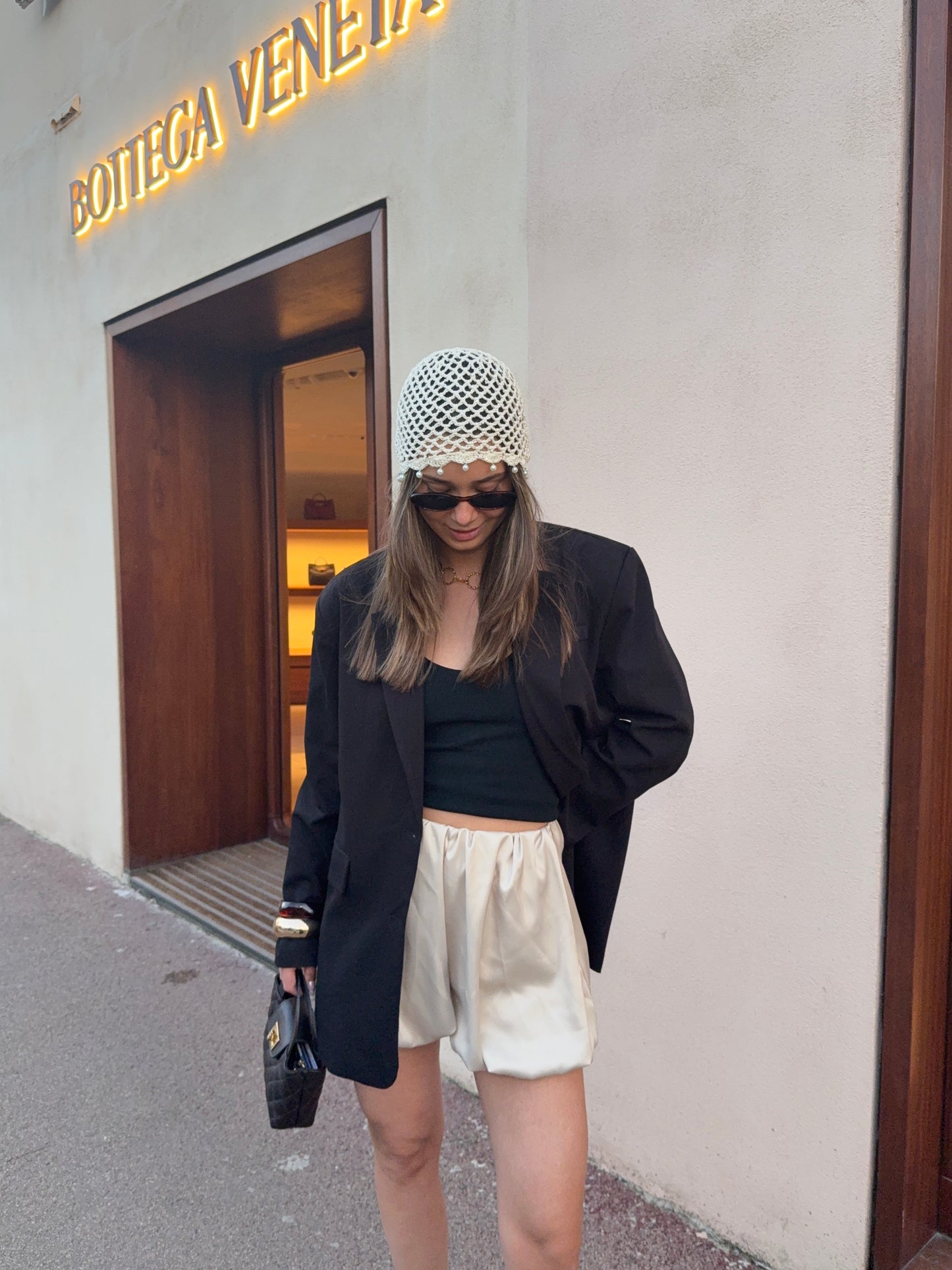 Bonnet en crochet (blanc)