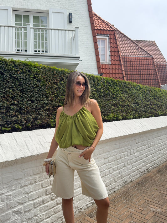 Bermuda en jeans croisé (blanc)