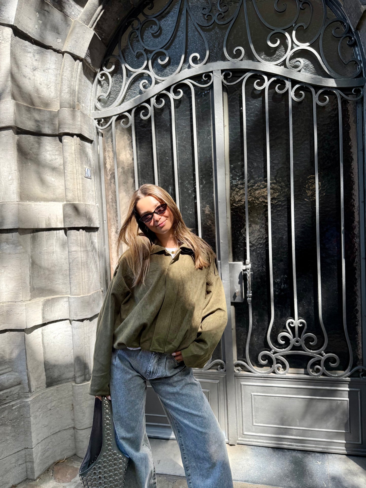 Veste suédine Lara (Kaki)