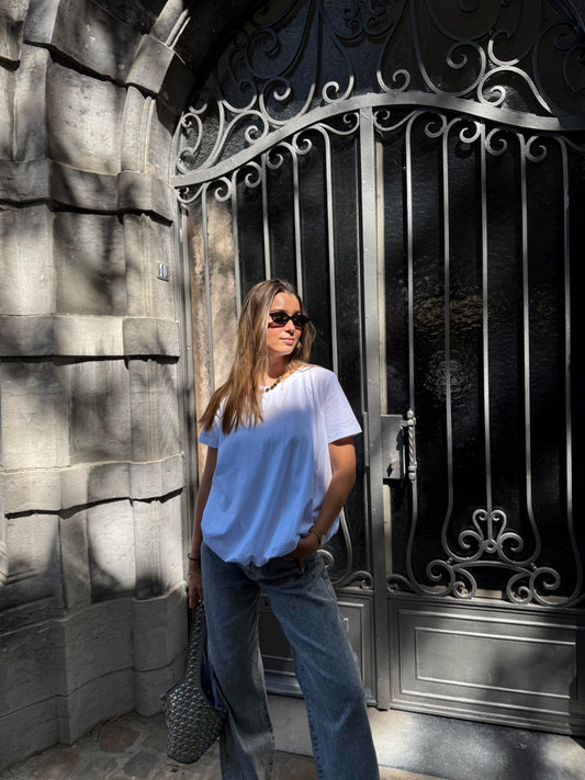 T-shirt ballon Martine (blanc)