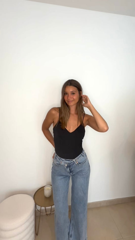 Body à bretelles noire Coralie