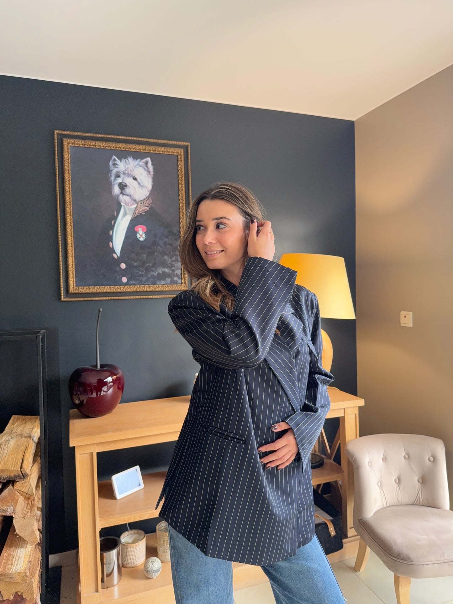 Blazer oversize à rayures Adèle