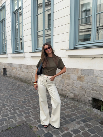 T-shirt cintré kaki