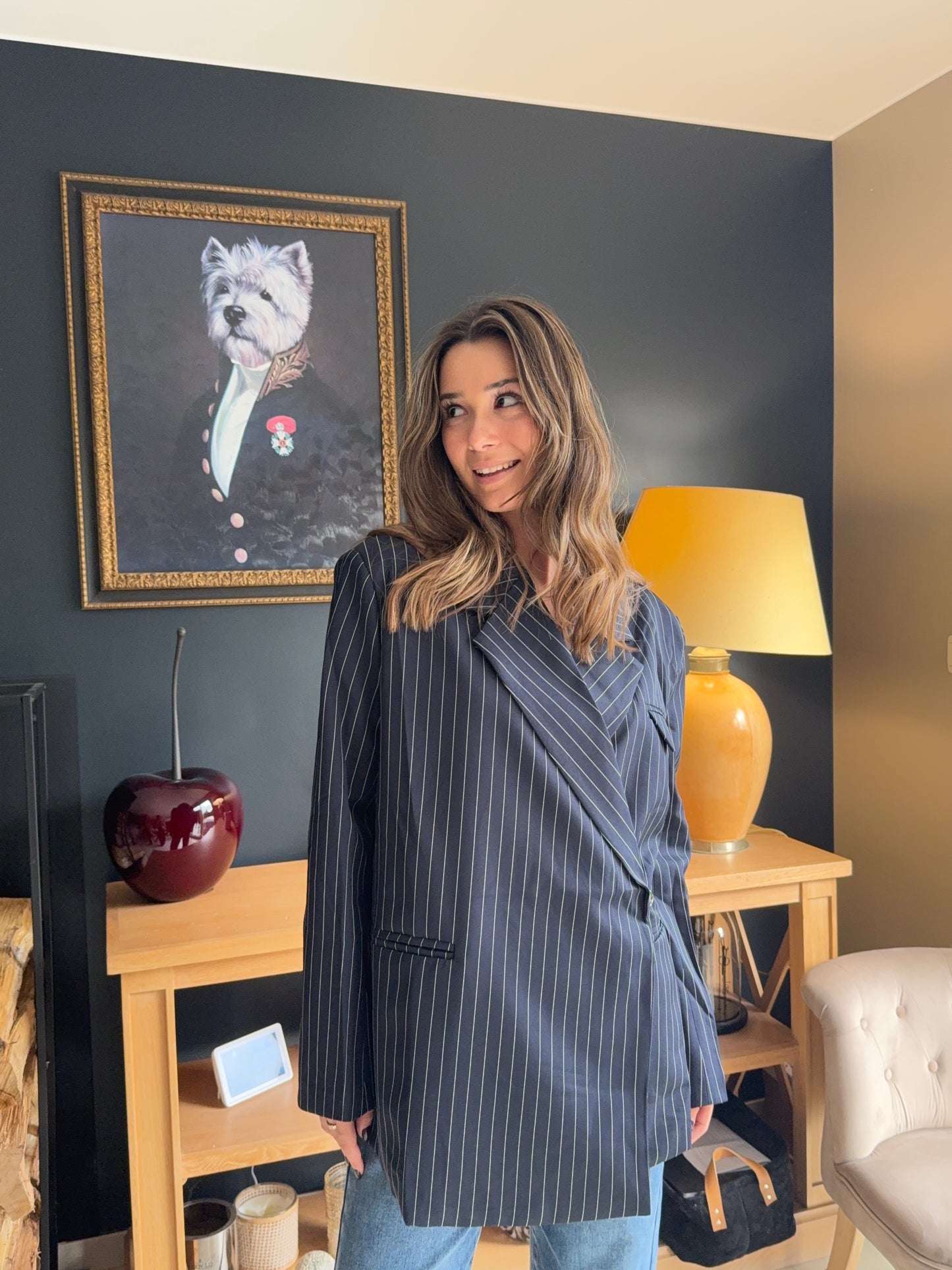 Blazer oversize à rayures Adèle
