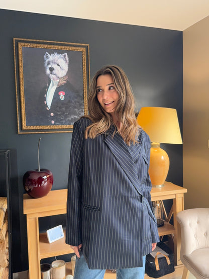Blazer oversize à rayures Adèle