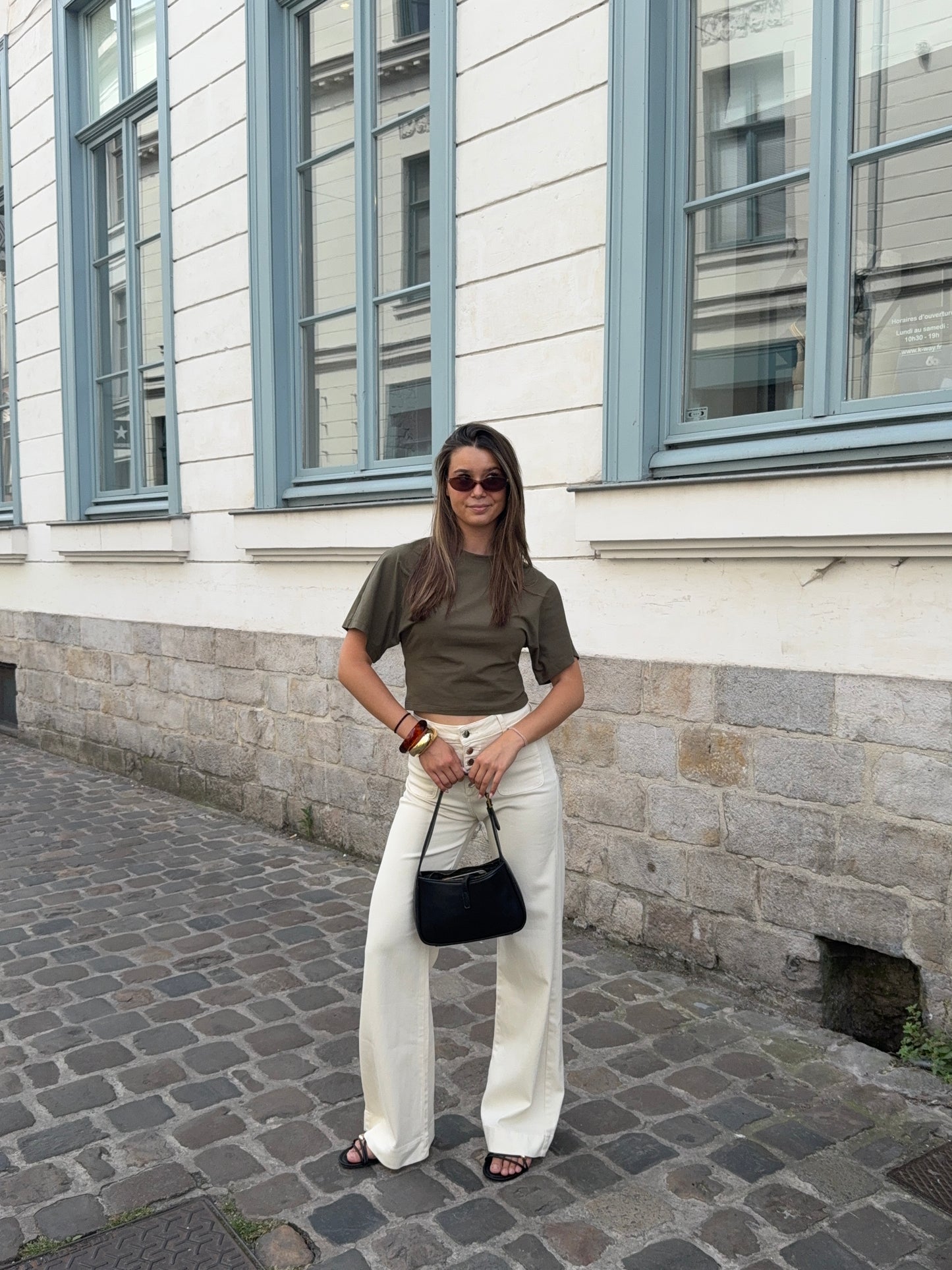 T-shirt cintré kaki