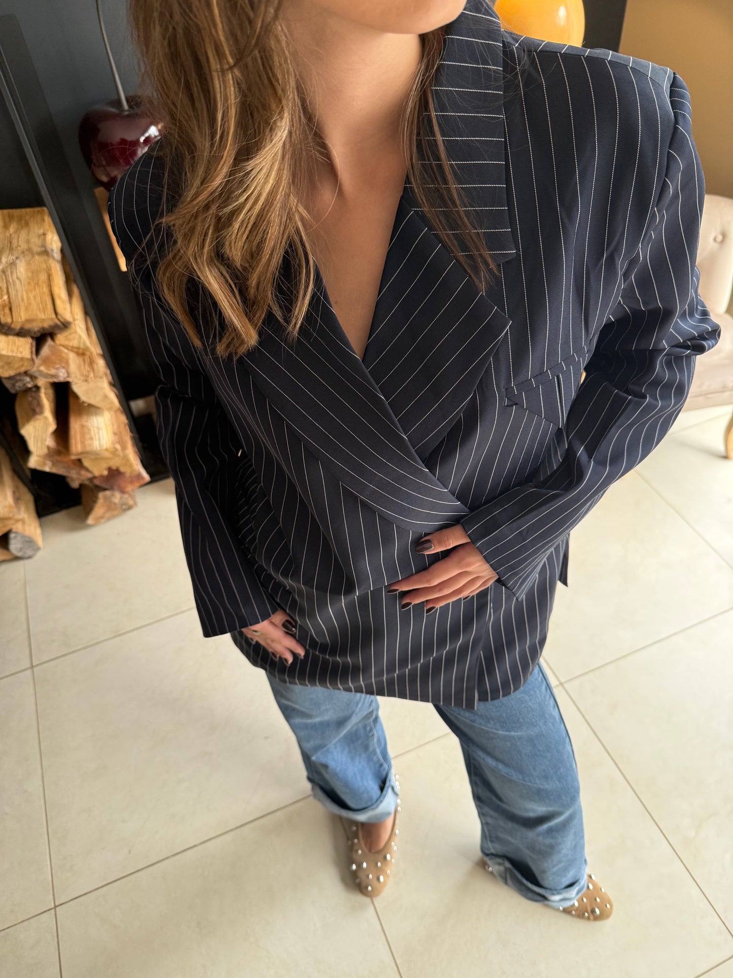 Blazer oversize à rayures Adèle