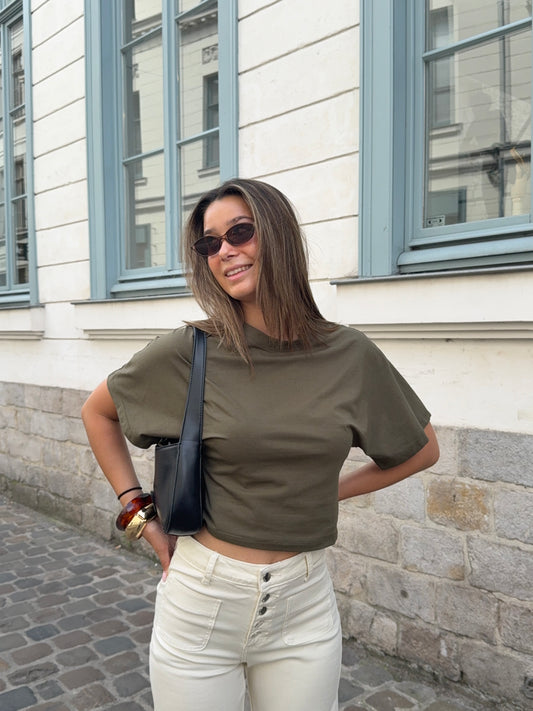 T-shirt cintré kaki