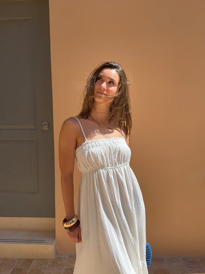 Robe gaze de coton blanche