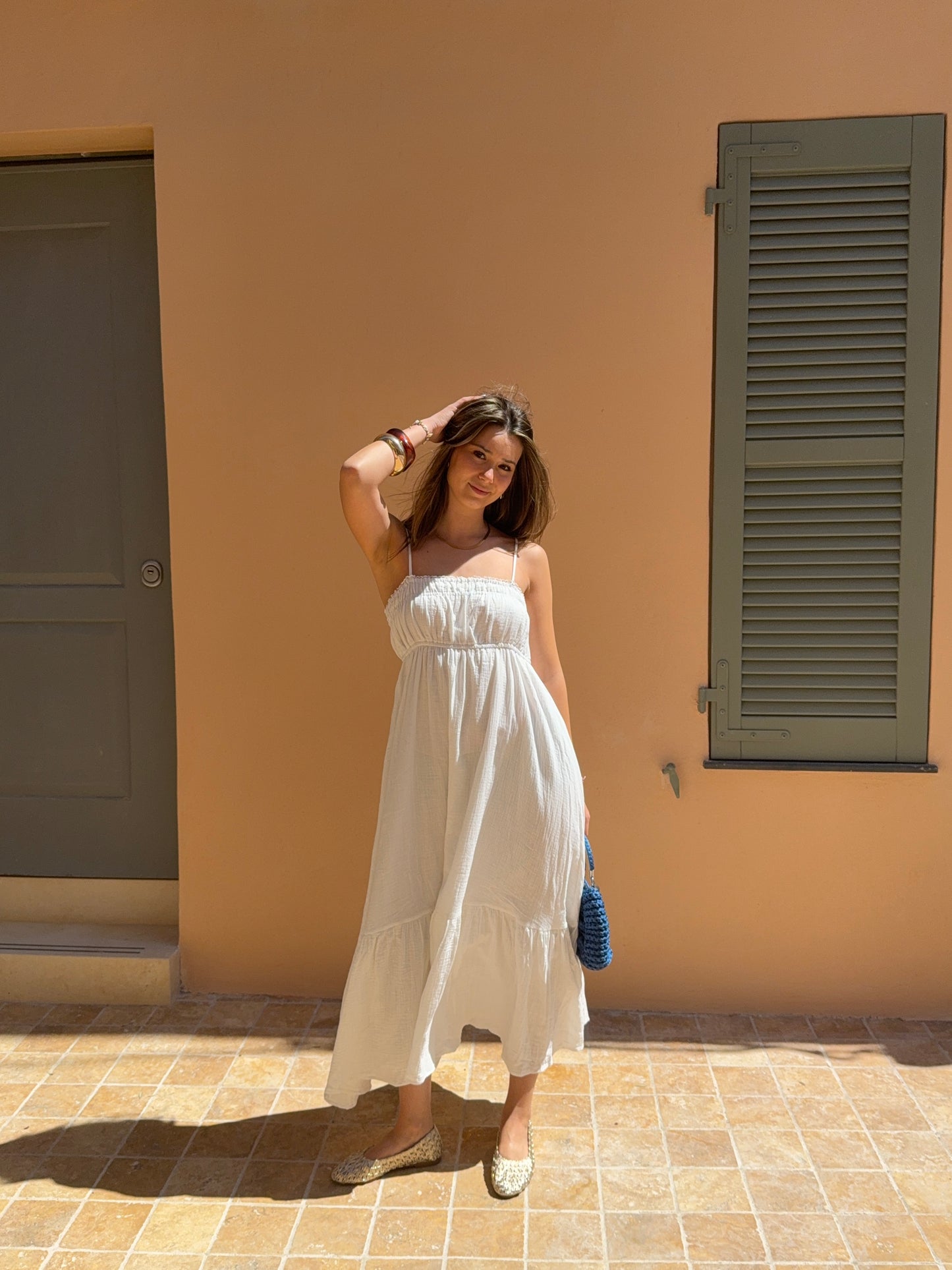 Robe gaze de coton blanche