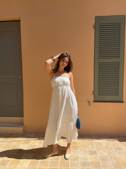 Robe gaze de coton blanche