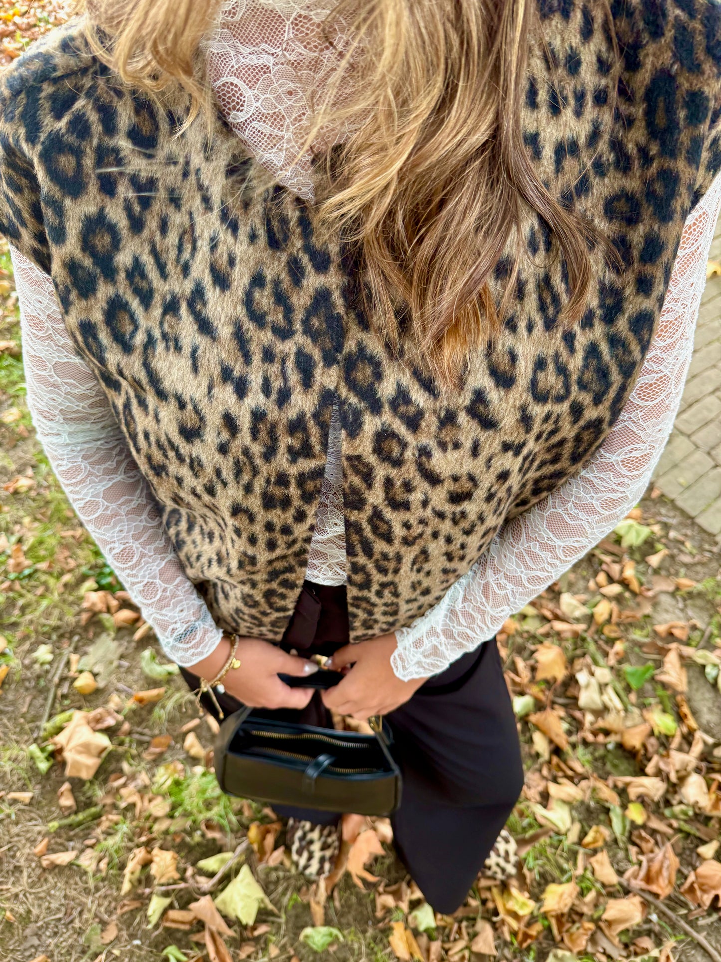 Veste sans manche léopard Nina