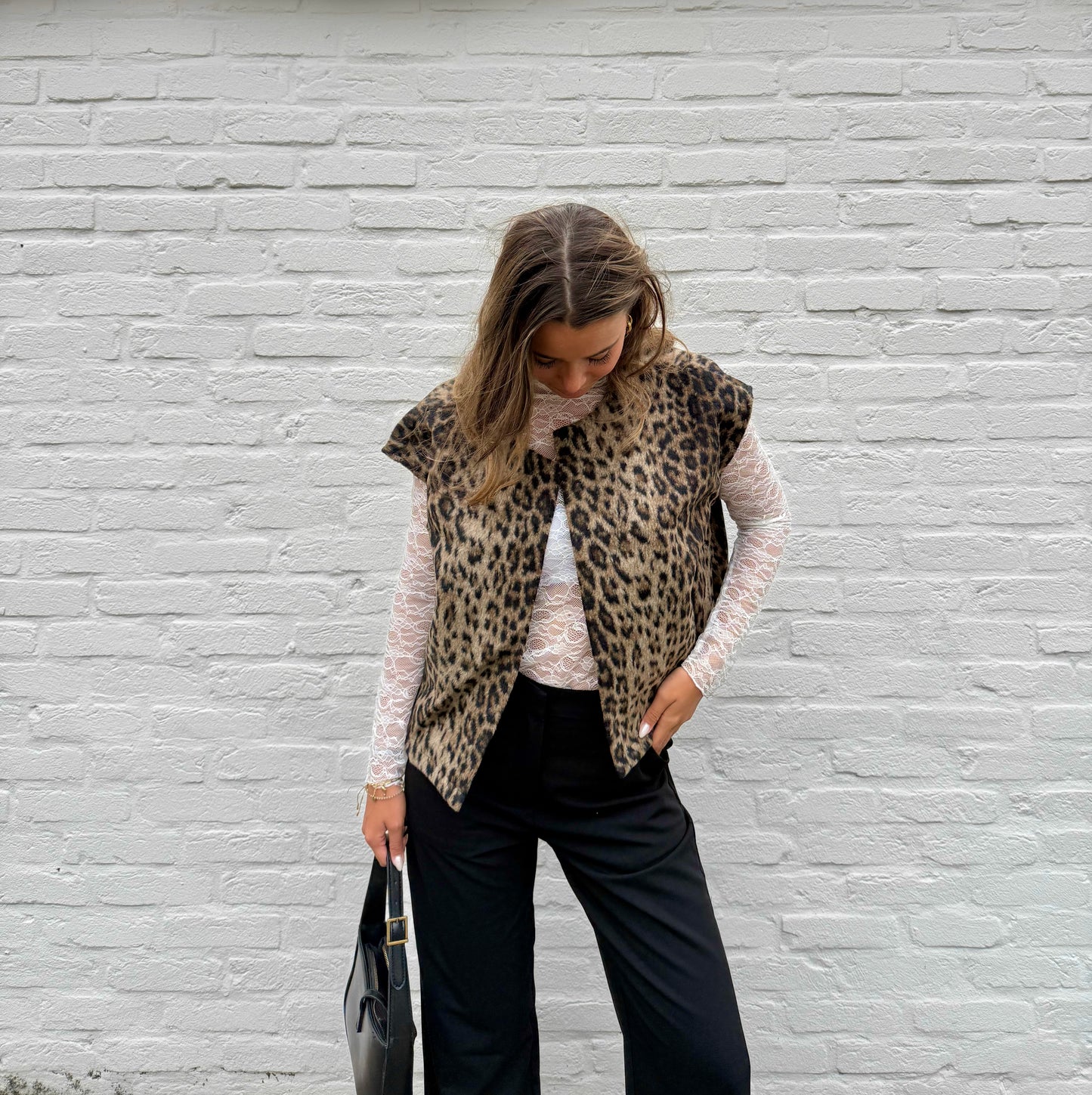 Veste sans manche léopard Nina