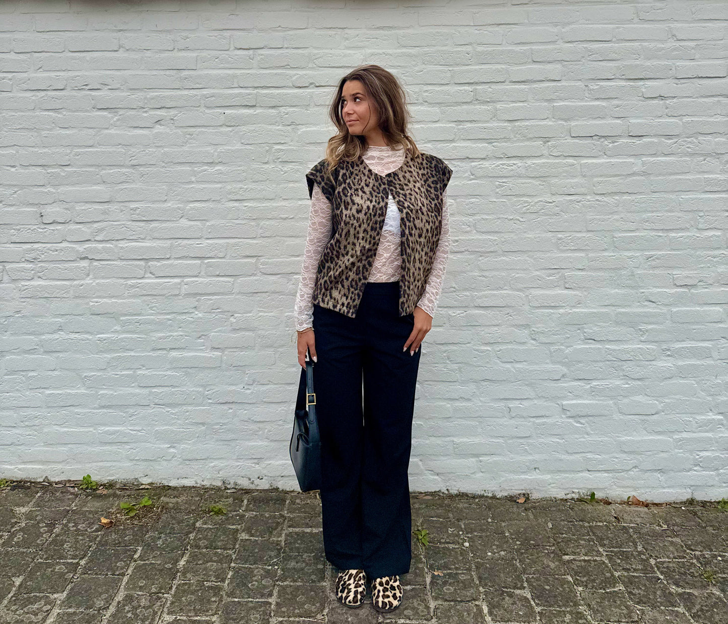 Veste sans manche léopard Nina