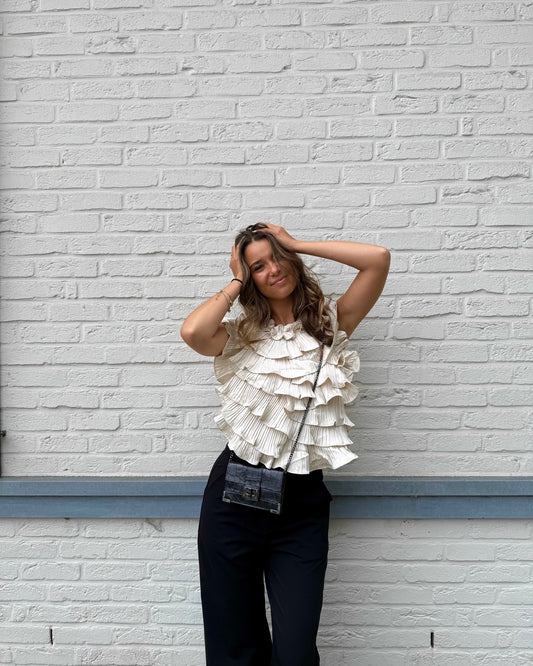 Top froufrou dos nu Lila