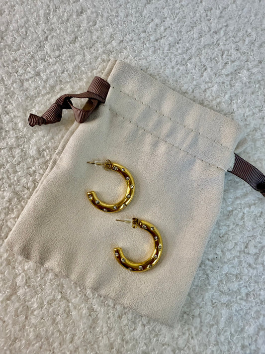 Boucles d'oreilles Créoles à strass