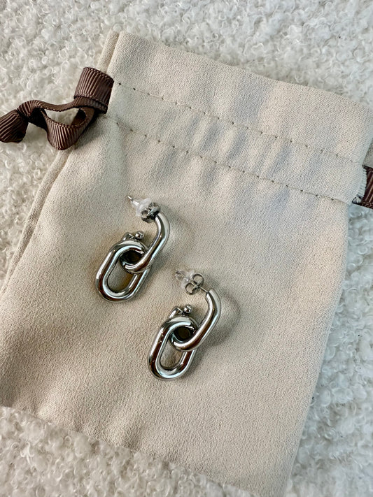 Boucles d'oreilles pendantes argentées