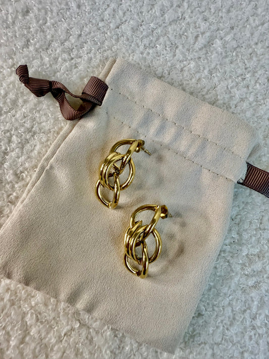 Boucles d'oreilles entrelacées dorées