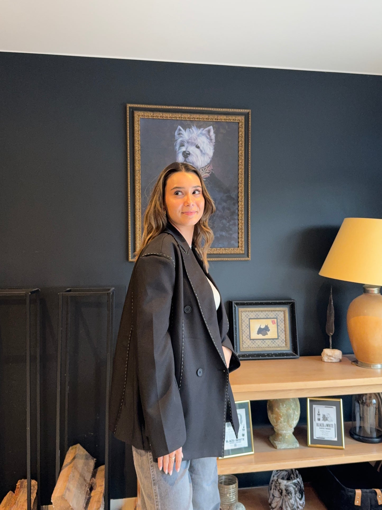 Blazer avec surpiqûres