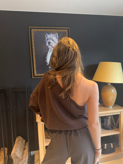 Pull une manche June (chocolat)