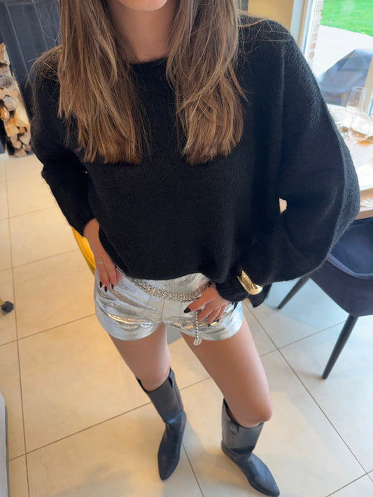 Short métallique Kaïa (argenté)