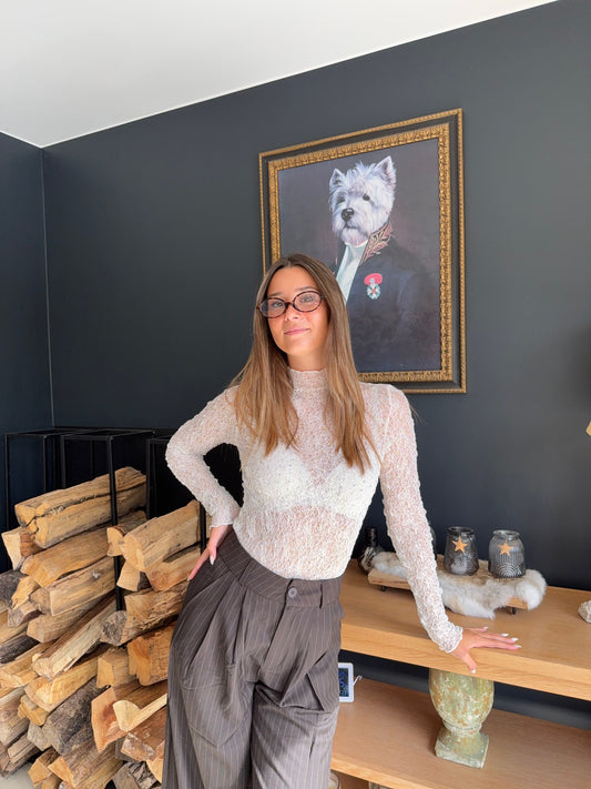 Top dentelle à strass Giulia