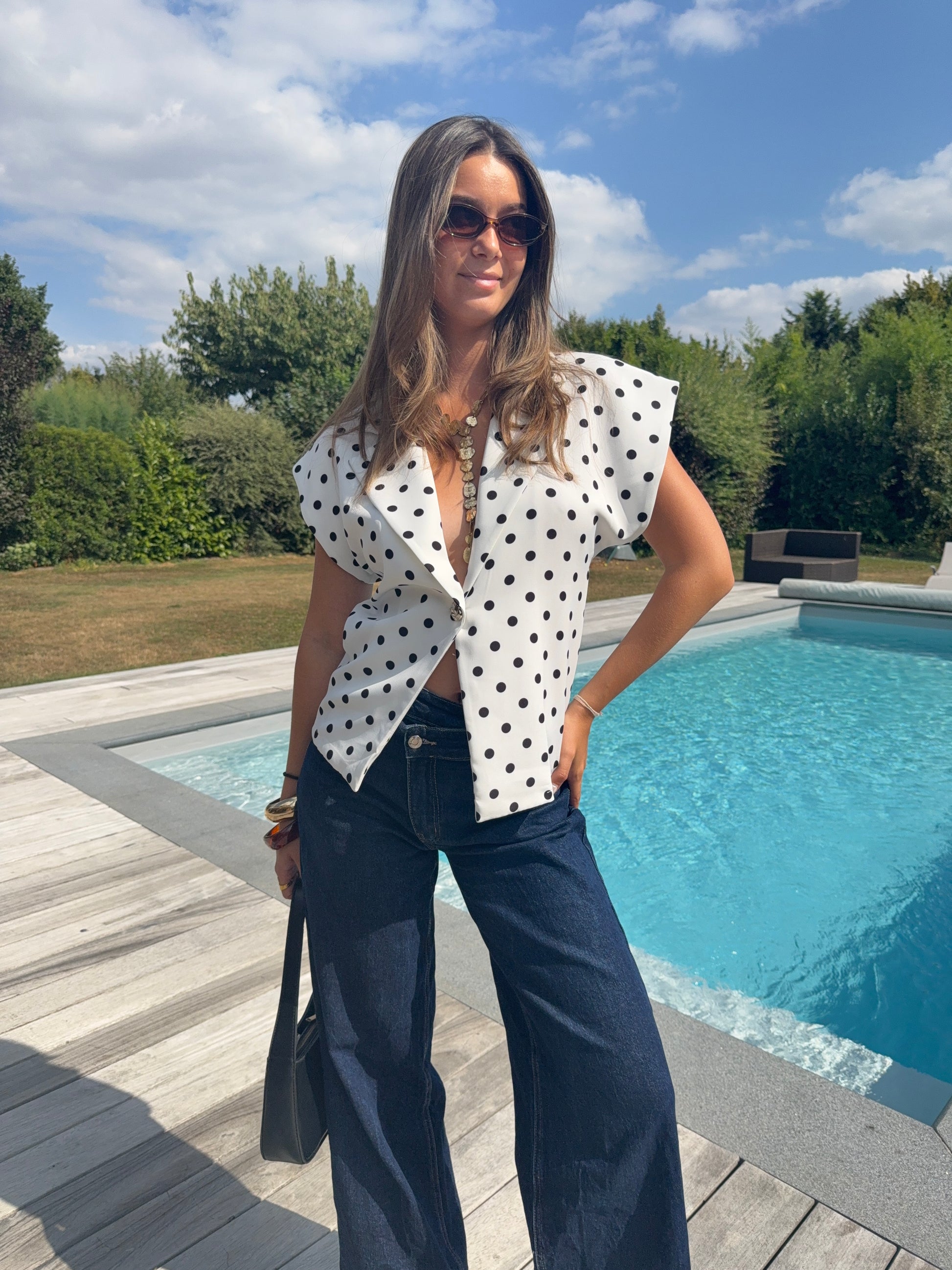 Blouse fluide à pois
