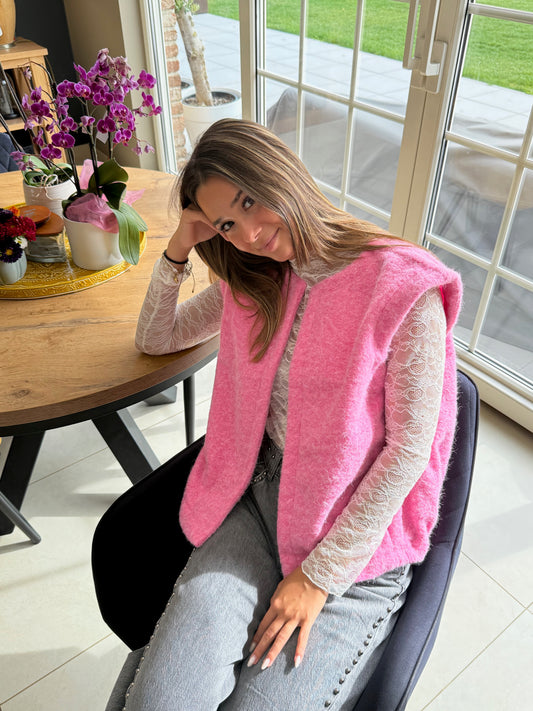 Veste sans manches Zoé (rose)
