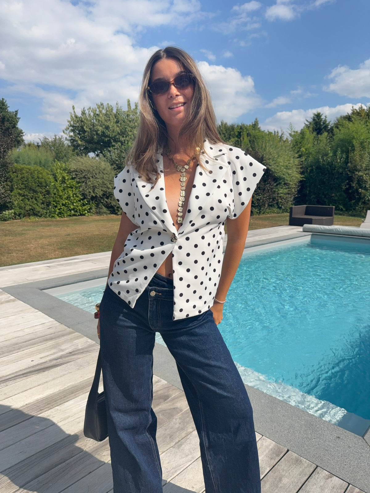 Blouse fluide à pois