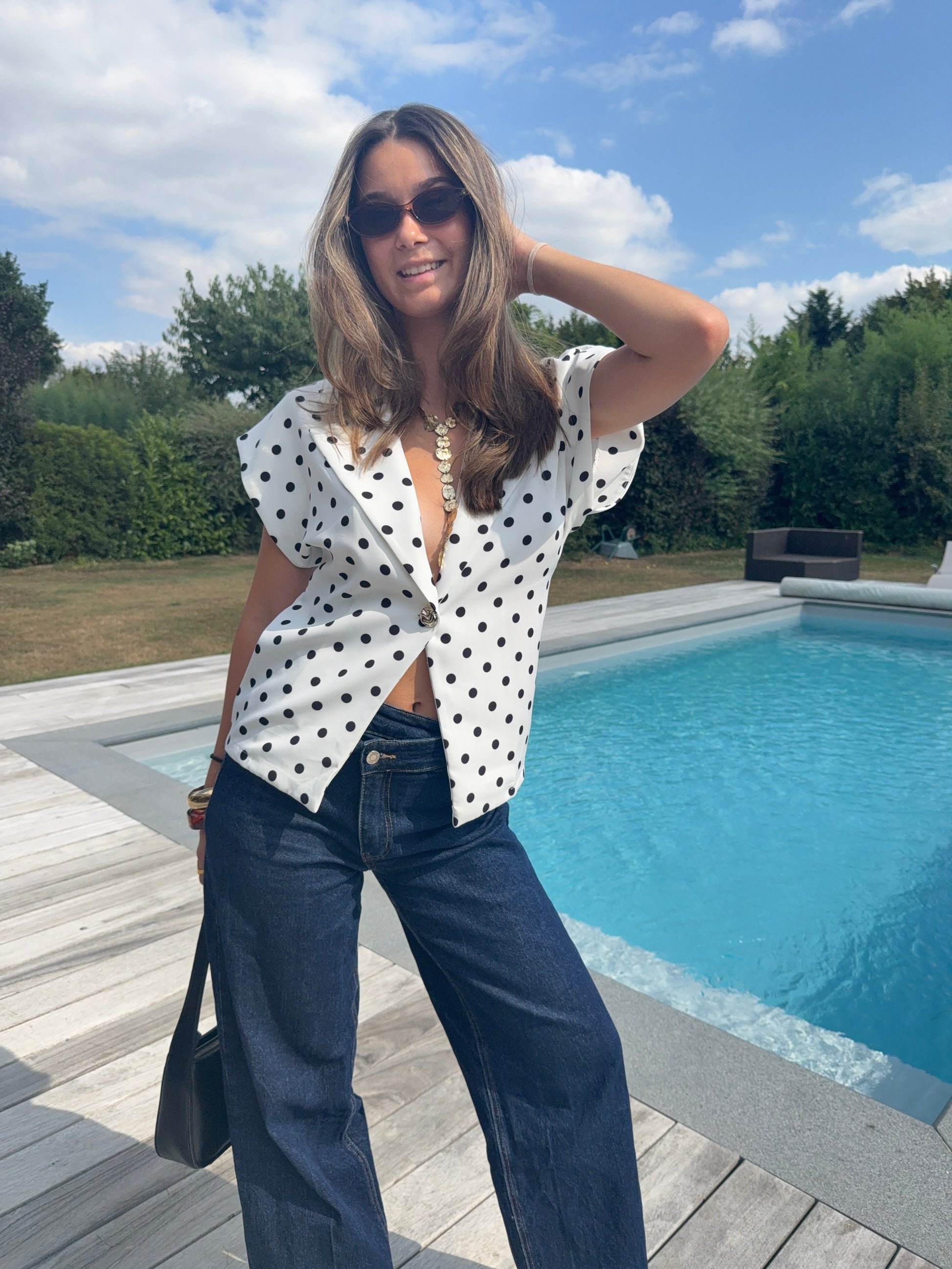Blouse fluide à pois