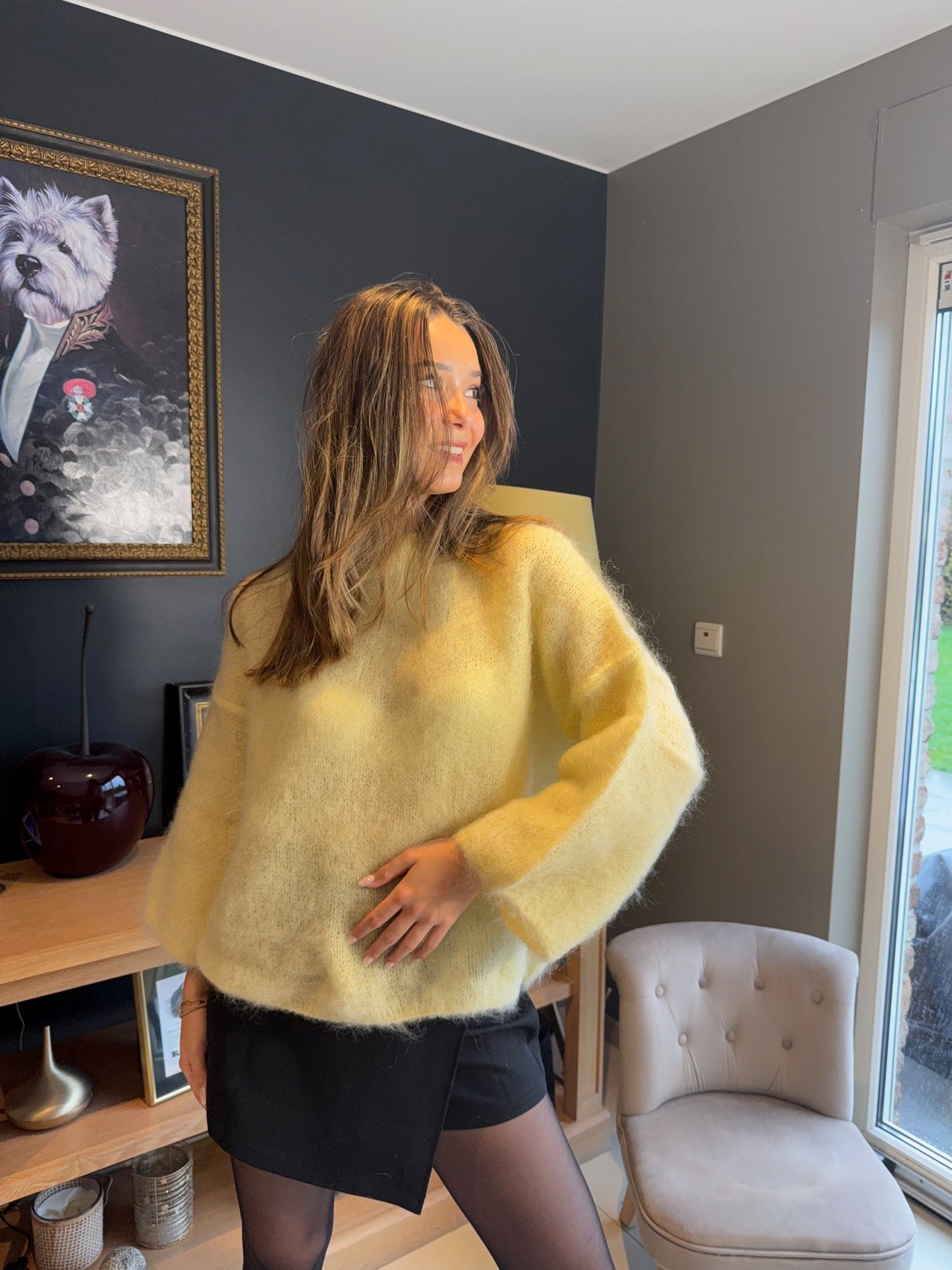 Pull mohair Soline (jaune)