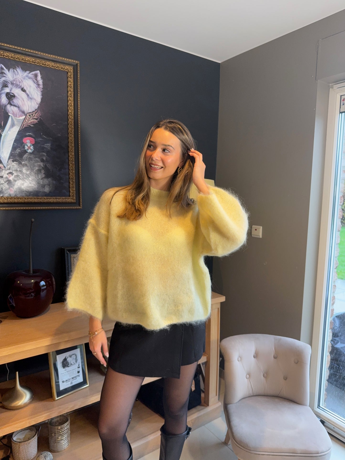 Pull mohair Soline (jaune)