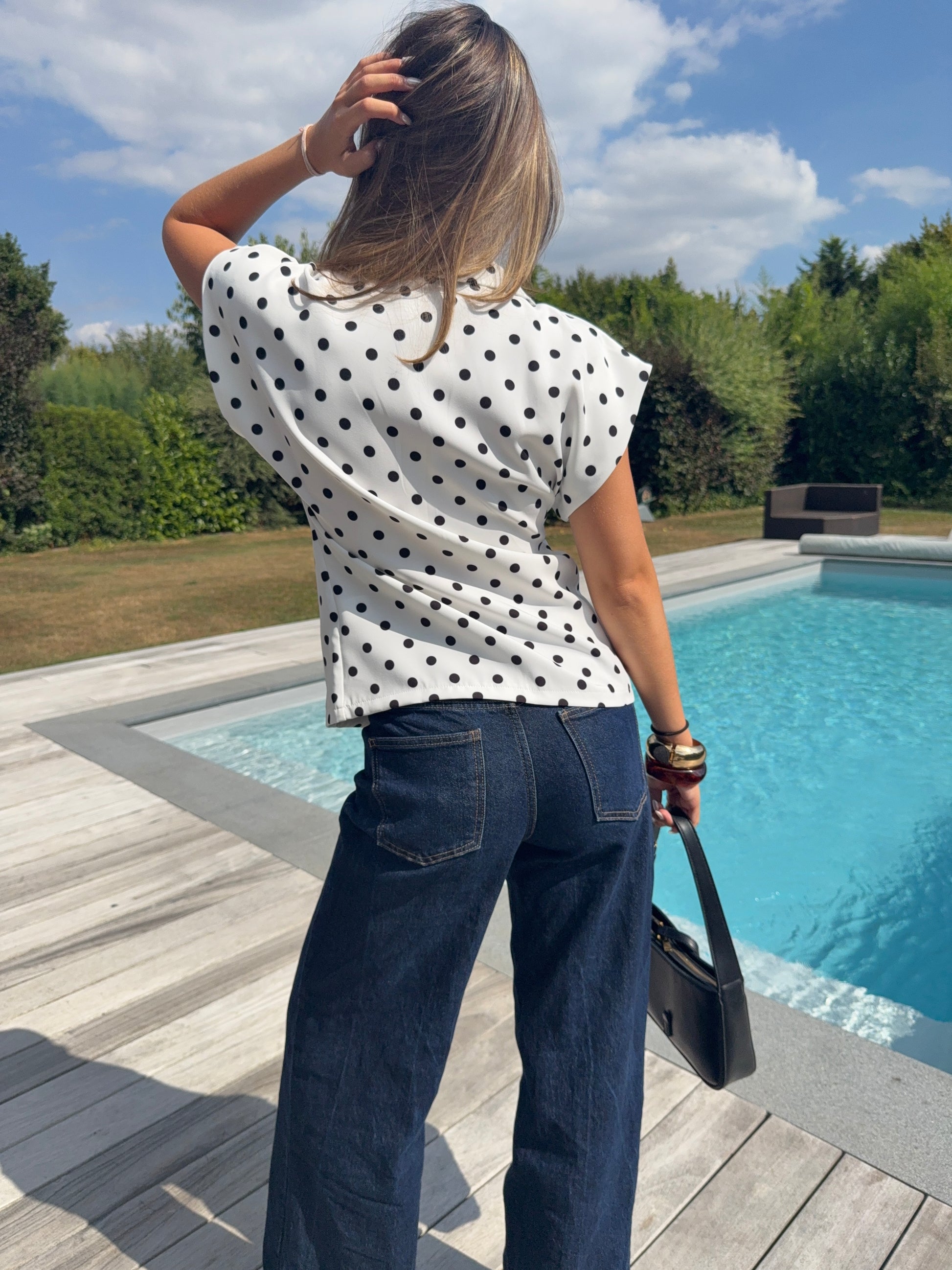 Blouse fluide à pois