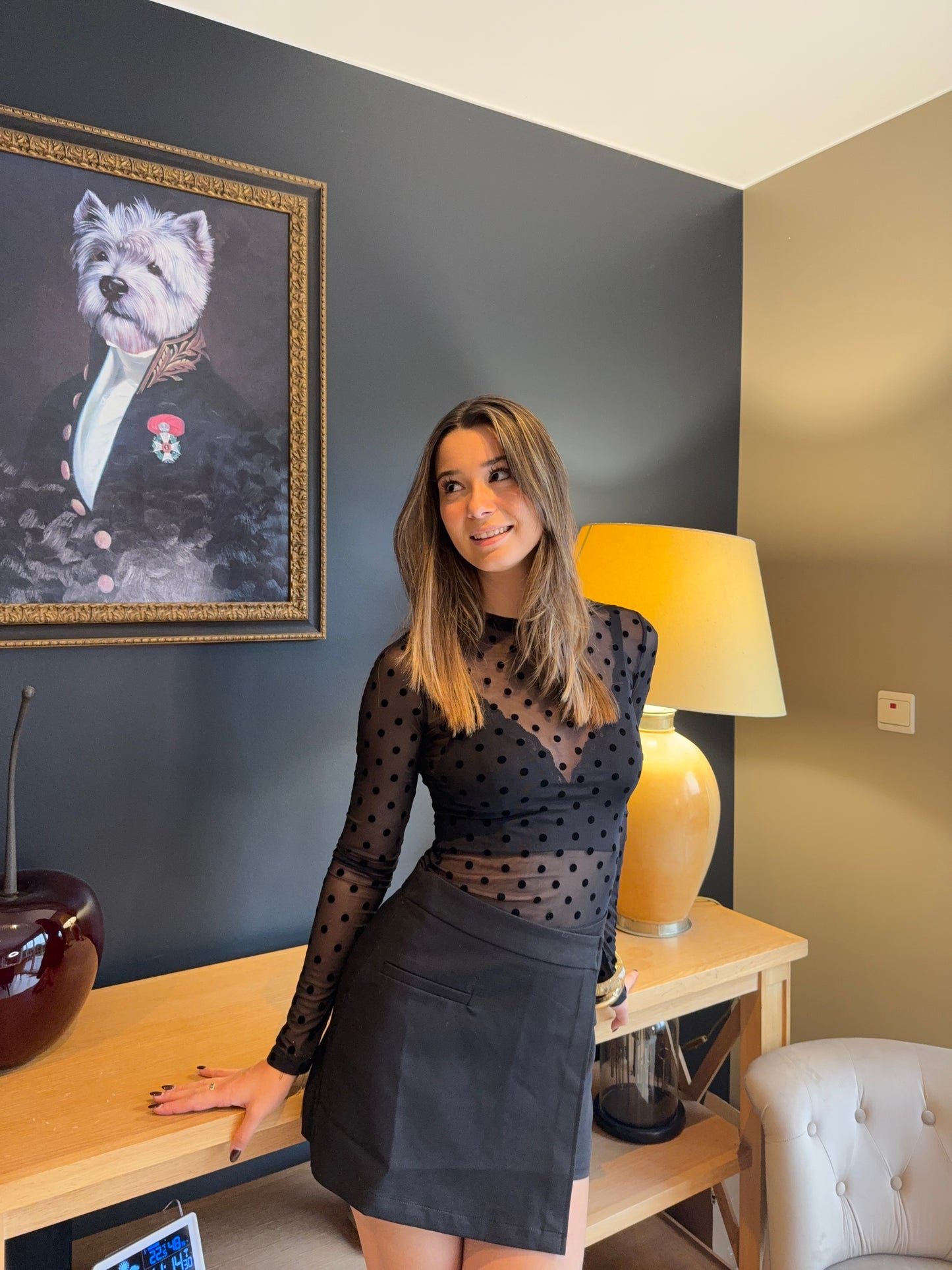 Top à pois transparent Élya