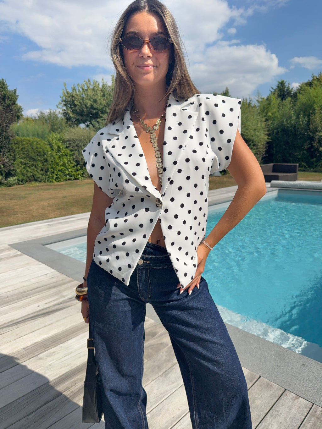 Blouse fluide à pois
