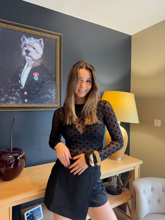 Top à pois transparent Élya